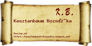 Kesztenbaum Bozsóka névjegykártya